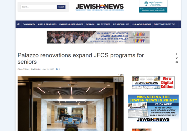 Palazzo renovations expand JFCS programs for seniors - Jewish News